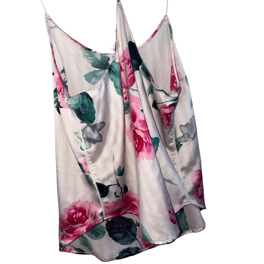 Victoria's Secret Y2K Floral Satin Pajama‎ Cami Top Size Medium - Picture 4 of 5